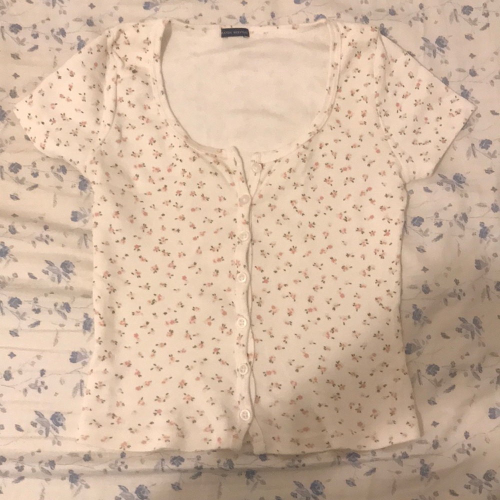 Pink and white floral zelly top